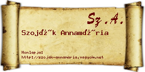 Szoják Annamária névjegykártya